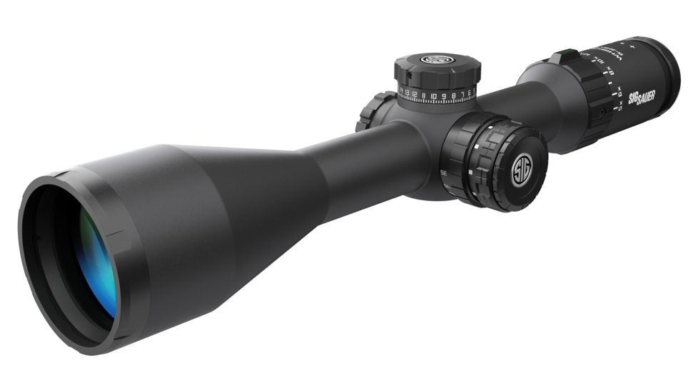SIG SAUER Whiskey5 Rifle Scope, 5-25X52mm, 30mm, Sfp, Hellfire Quadplex Illum Reticle, Levelplex, Graphite, SOW55011
