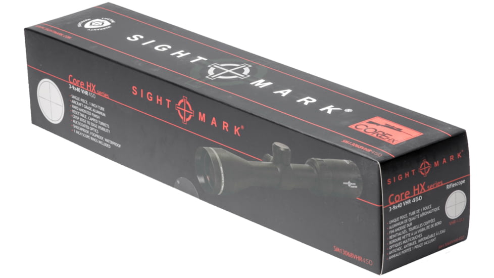SightMark Core HX 3-9x40VHR Venison Hunter Rifle Scope, 450 Bushmaster Reticle, Black, SM13068VHR-450BM