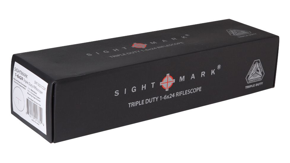 Sightmark Triple Duty M4 1-6x24 Rifle Scopes, 30 mm Tube, Second Focal Plane, Illuminated Red Circle Dot Duplex Reticle, Black, SM13021CDX