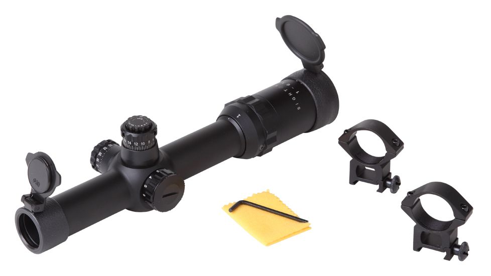 Sightmark Triple Duty M4 1-6x24 Rifle Scopes, 30 mm Tube, Second Focal Plane, Illuminated Red Circle Dot Duplex Reticle, Black, SM13021CDX