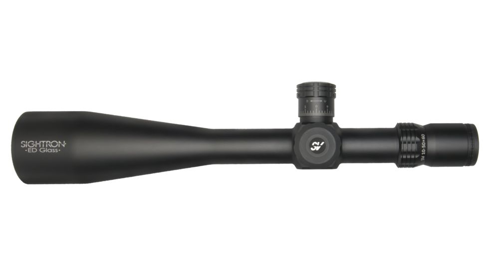 Sightron SVSS Rifle Scope, 10-50x60mm, 34mm Tube, Second Focal Plane, Target Dot .1 MOA Reticle, Black, 27008