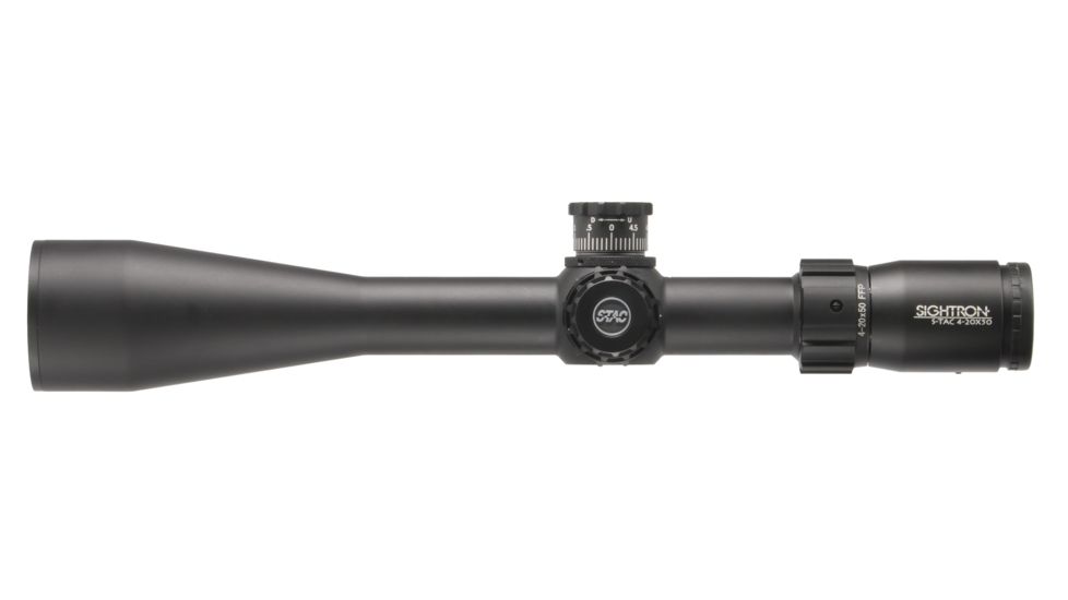 Sightron S-TAC Rifle Scope w/ Tactical Knobs, 4-20x50mm, 30mm Tube, First Focal Plane, IR MOA-3 Reticle, Zero Stop, Black, Medium, 26019