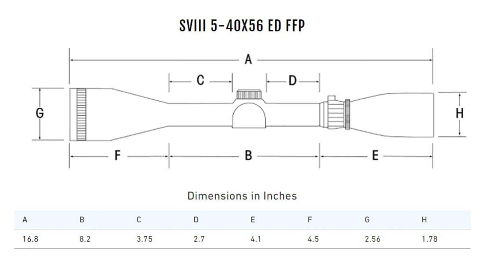 Sightron SVIIISSED ED IR Zero Stop Rifle Scope, 5-40x56mm, 40mm Tube, First Focal Plane, Illuminated MH-6 Reticle, Black, 29000