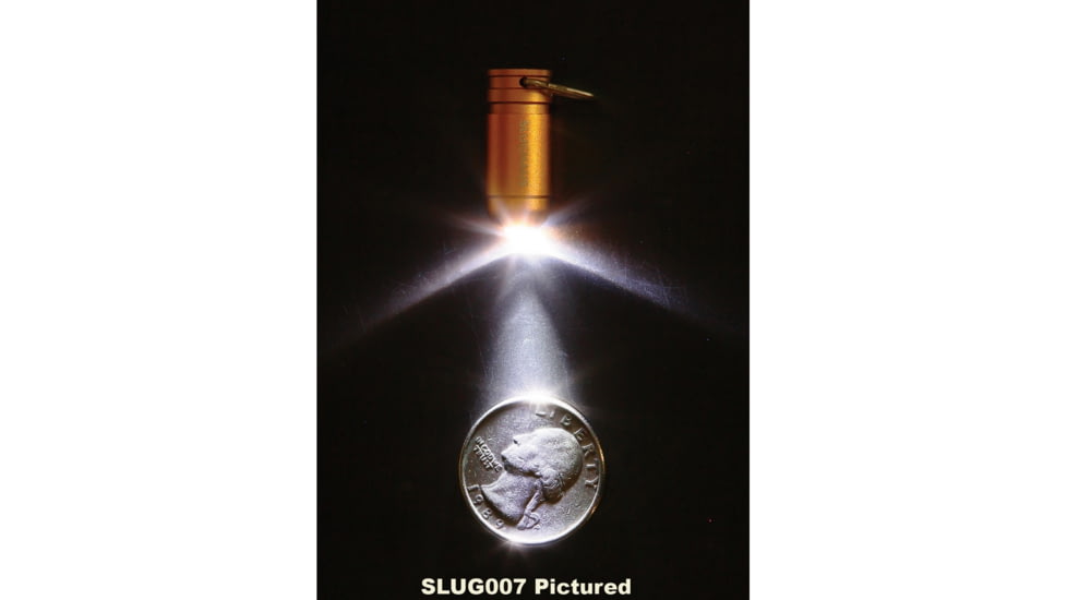 Slughaus Bullet 02 Light, 1.13in X 0.39in X 0.39in, Water Resistant, Impact Resistant, Keychain, Fire Proof, Led, Twist Operation, Aluminum Construction, Black, SLUG006