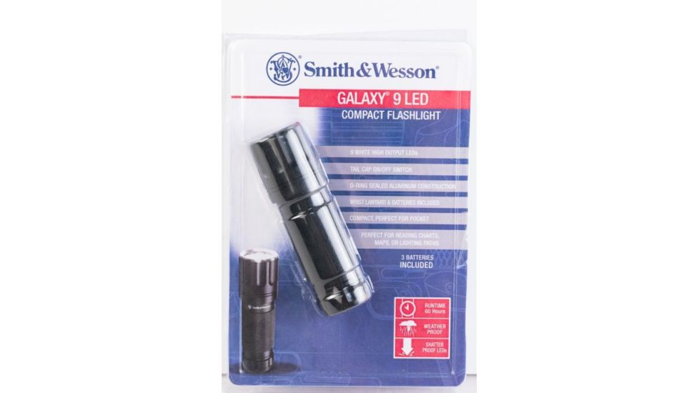 Smith &amp; Wesson Powertech Galaxy 9 LED Flashlight, Black body, 9 White LED, 110204
