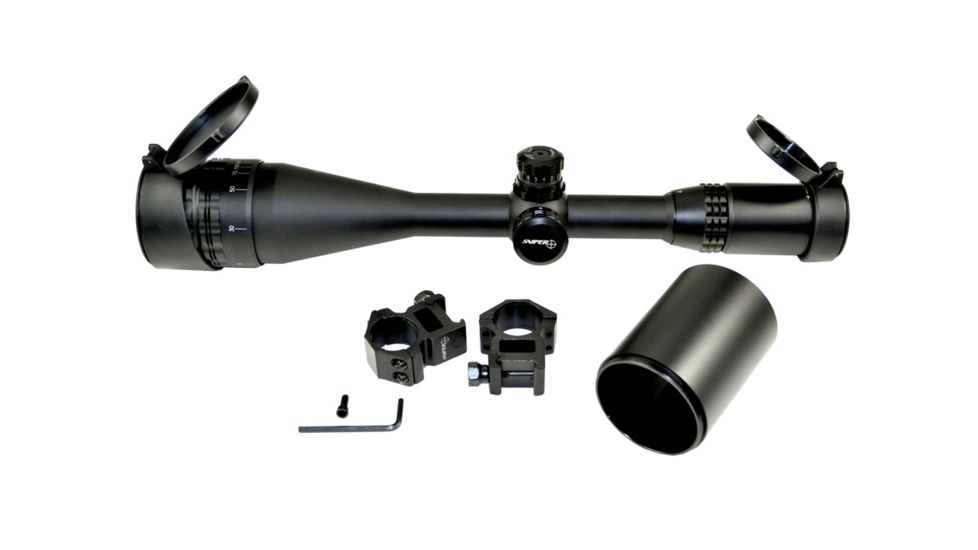 Sniper 4-16x50mm Rifle Scope w/ Front AO Adjustment, RGB Tri-Illumination Mil Dot / Heavy Duty Ring Mount, Black LT4-16X50AOL