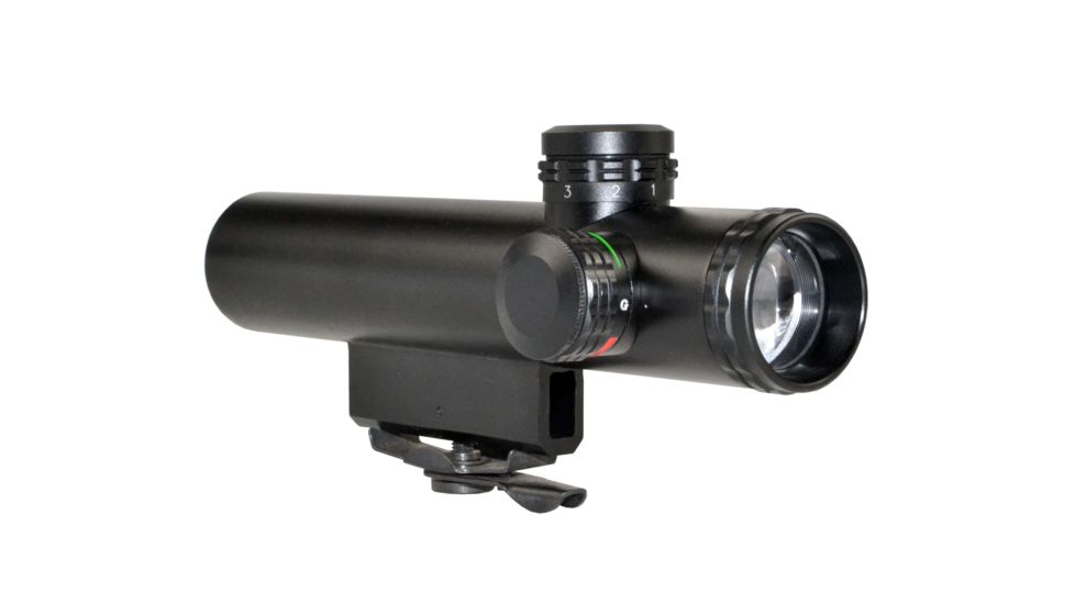 Sniper Grunt 4x20mm Compact Rifle Scope w/ AR Carry Handle Mount, Dual Illumination Duplex Mil-Dot Reticle, 34mm Tube, Black LT4X20L