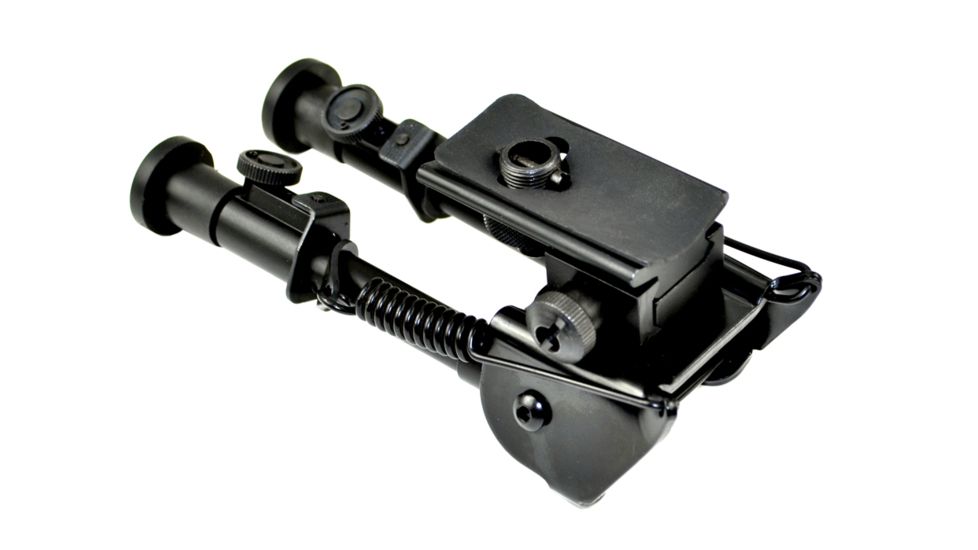 Sniper Compact Precision Bipod w/ Spring Loaded Legs, Black, Adjustable Height 6.2 - 8.7 in BP07