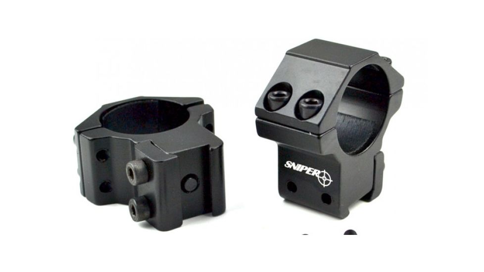 Sniper Medium Profile Rifle Scope Rings For Dovetail System, Black, 1 in Diameter AG-25M4