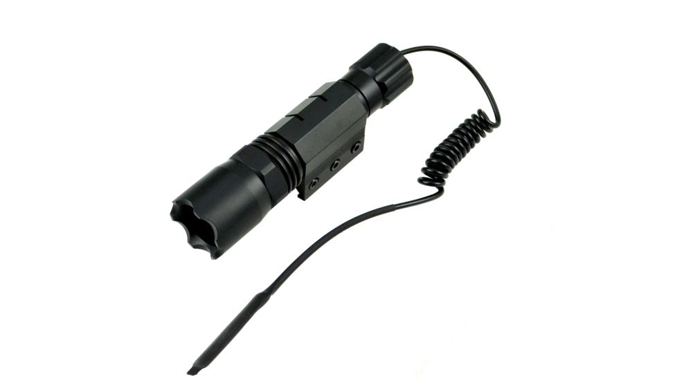 Sniper Tactical LED Flashlight w/ Picatinny Rail Mount, 260 Lumens, Black FL02