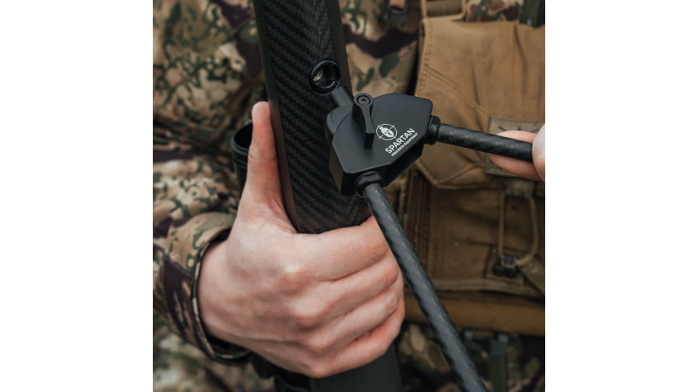 Spartan Precision Equipment Javelin Lite Long Bipod w/Classic Picatinny Adapter, Black, SP01-053-R-BLK + SP02-02-R