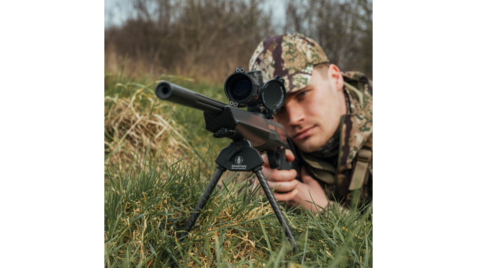 Spartan Precision Equipment Javelin Lite Long Bipod w/Classic Picatinny Adapter, Black, SP01-053-R-BLK + SP02-02-R