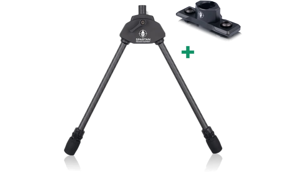 Spartan Precision Equipment Javelin Lite Long Bipod w/Classic Rifle Adapter, Black, SP01-053-R-BLK + SP02-01-R