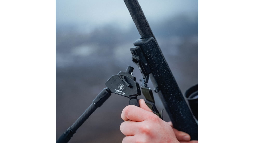 Spartan Precision Equipment Javelin Lite Standard Bipod w/Classic Picatinny Adapter, Black, SP01-054-R-BLK + SP02-02-R