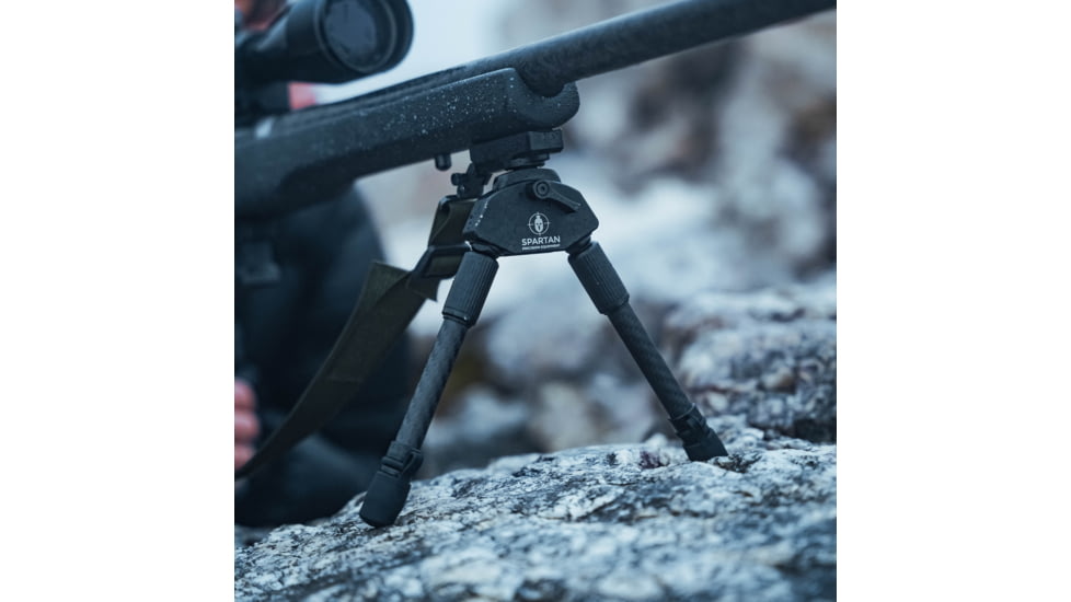 Spartan Precision Equipment Javelin Lite Standard Bipod w/Classic Picatinny Adapter, Black, SP01-054-R-BLK + SP02-02-R