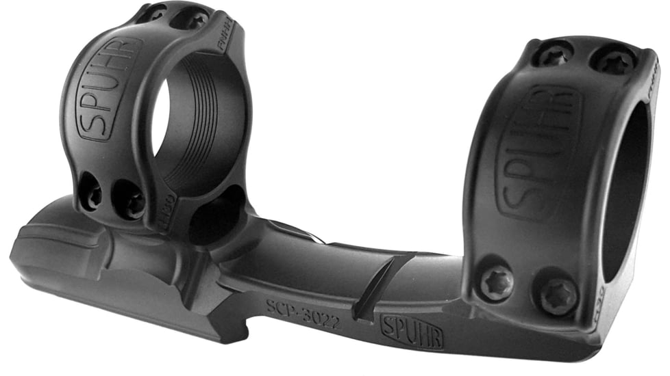 Spuhr Rifle Scope Mount, 0 MIL/0 MOA H-38 mm/1.5 L-141 mm/5.55 W-153 g/5.4 oz, Black, SCP-3022A