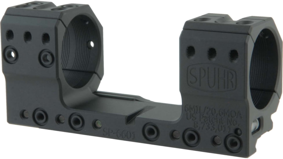 Spuhr Rifle Scope Mount, Rings- 36 mm Tilt- 6 MIL/20.6 MOA, Black, SP-6601