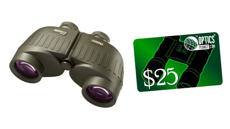 Steiner 10x50mm Military R SUMR Waterproof Porro Prism Binocular and FREE 25 OpticsPlanet Gift Certificate