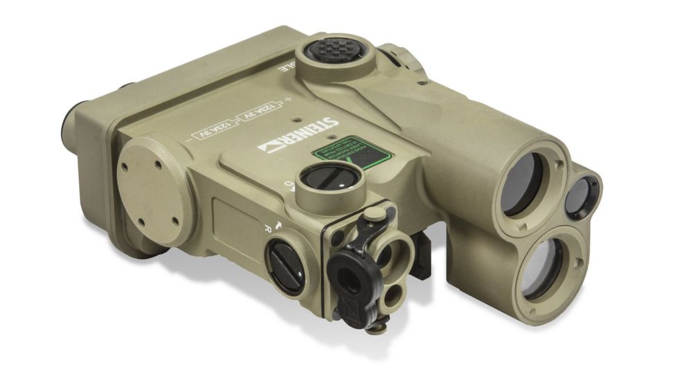Steiner DBAL-A4 Dual Beam Aiming Laser, 50mW Visible Red Laser, 50mW IR Pointer, 600mW IR Illuminator, 500 Lumen White Light, Restricted to LE/Mil only, Desert Sand, 10022