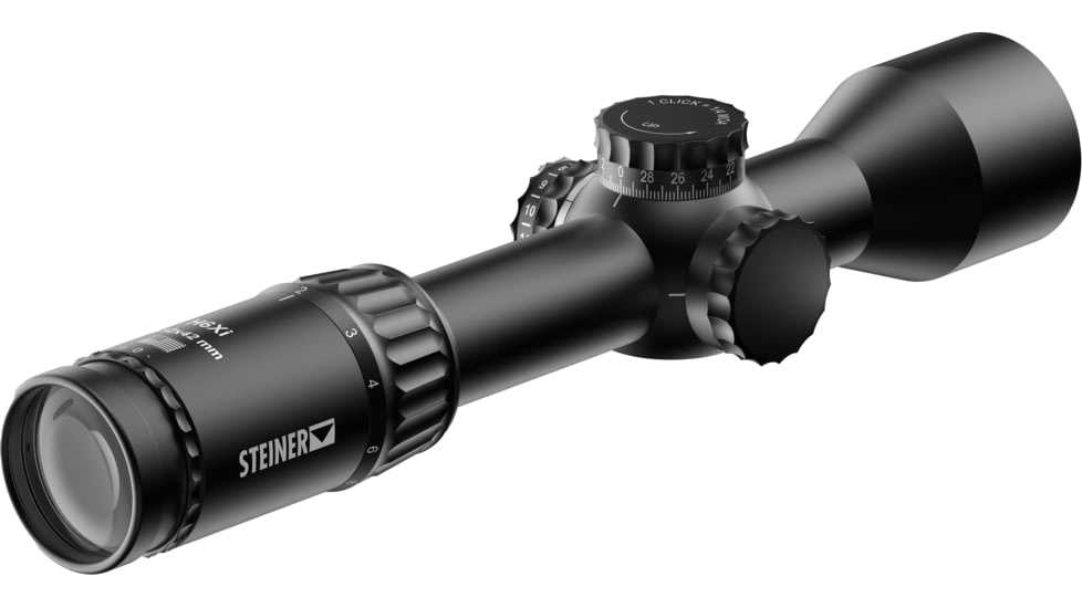 Steiner HX6 2-12x42mm Rifle Scope, 30mm, First Focal Plane, STR-MIL Reticle, Black, 8782