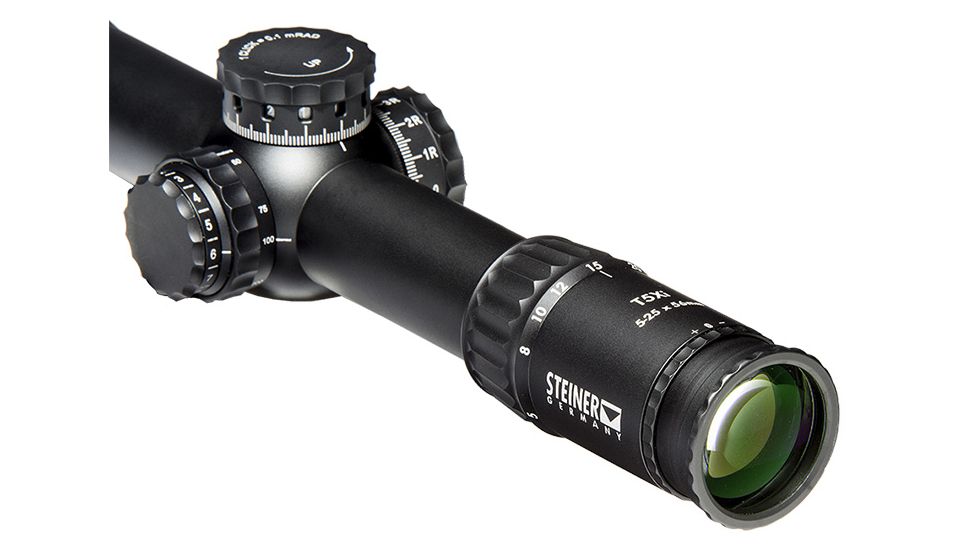 Steiner T5Xi 5-25x56 mm Rifle Scope, 34mm Tube, First Focal Palne, Red SCR Reticle, Matte, Black, 5122