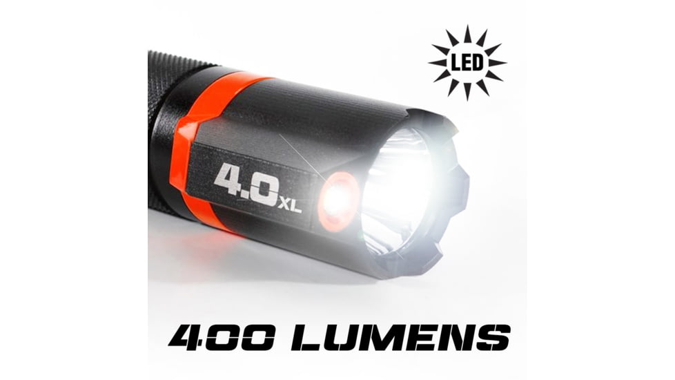 STKR Concepts BAMFF 4.0XL- 400 Lumens Dual LED Flashlight, Black/ Red, 00156