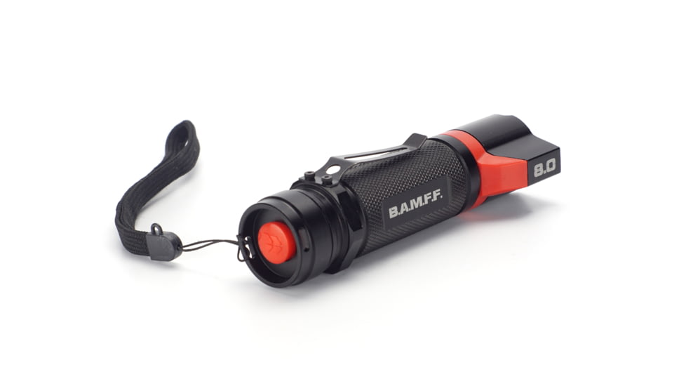 STKR Concepts BAMFF 8.0- 800 Lumens Rechargeable Dual LED Flashlight, Black/ Red, 00341