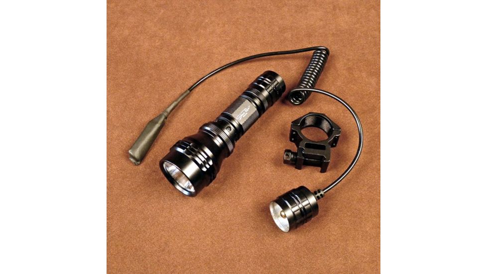 500 Lum Rechargeable LED Flashlight w/Rifle Mount and Pressure Switch, Black