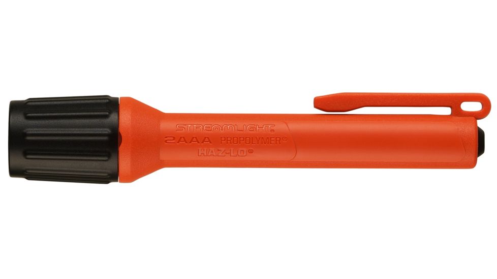 Streamlight 2Aaa Propolymer Haz-Lo Flashlight, Atex Rated, 60 Lumen White Led, 2 X Aaa Battery, Clam Pack, Orange, 66502