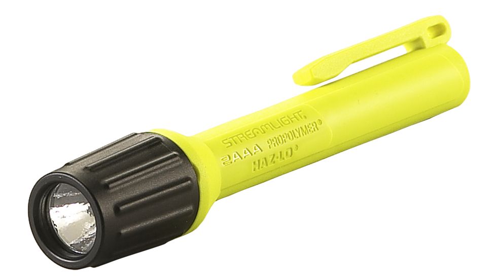 Streamlight 2AAA ProPolymer HAZ-LO Ultra Compact LED 60 Lumens Flashlight, Clam, Yellow, 66500