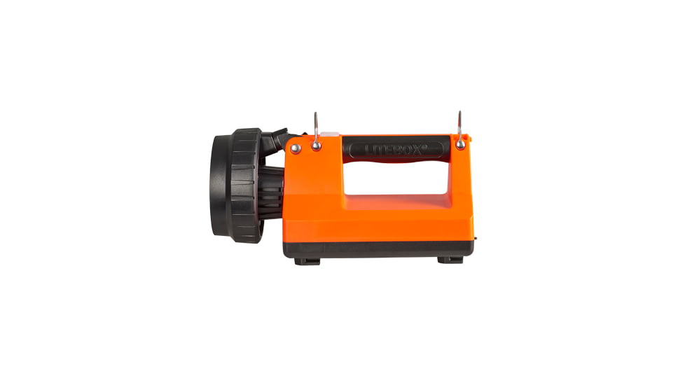 Streamlight E-Flood FireBox 1500 Lumens Rechargeable Lantern with Blue Taillight LEDs, 12V DC Vehicle Mount System with Direct Wire Rack and Shoulder Strap, Orange, 45815