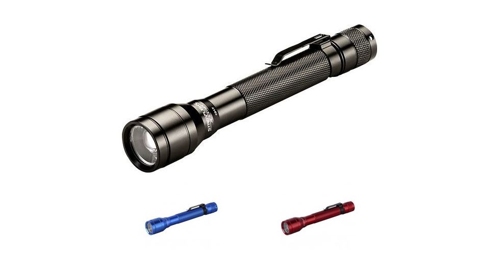 Streamlight Jr. F-Stop With Alkaline Batteries, Black, Blue, Red