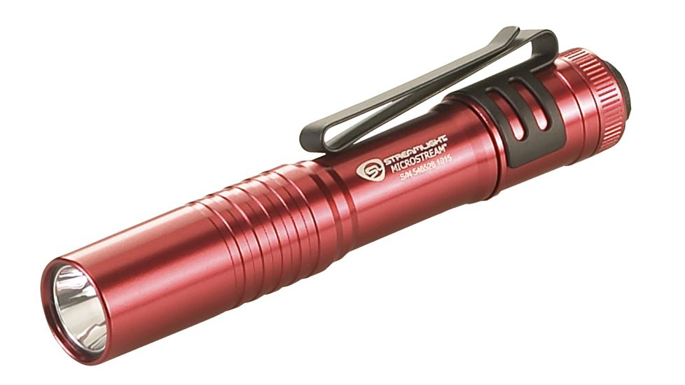 Streamlight MicroStream 45 Lumen Flashlight w/Alkaline Battery, Red, 66323