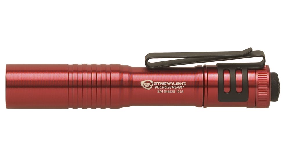Streamlight MicroStream 45 Lumen Flashlight w/Alkaline Battery, Red, 66323