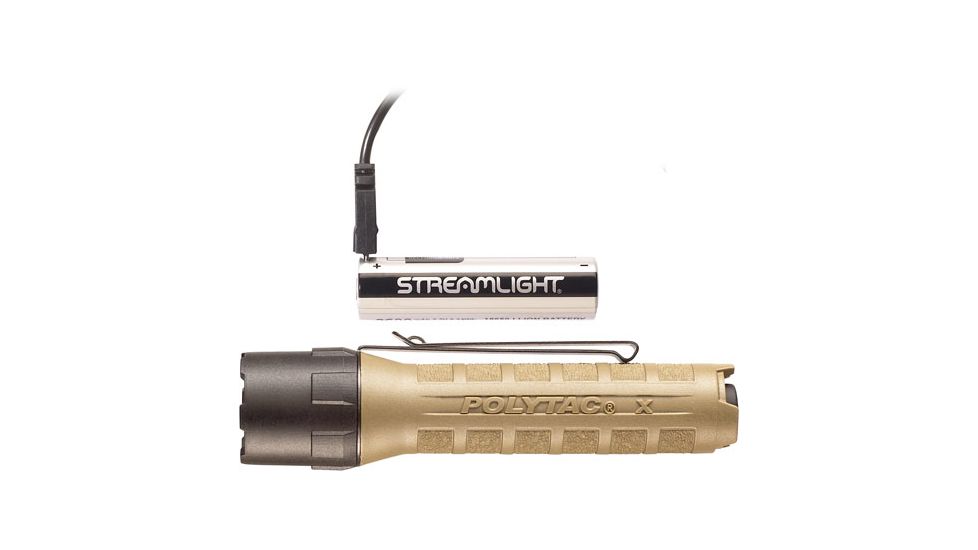 Streamlight Polytac X USB - 18650 Battery And USB Cord, Coyote, 88615