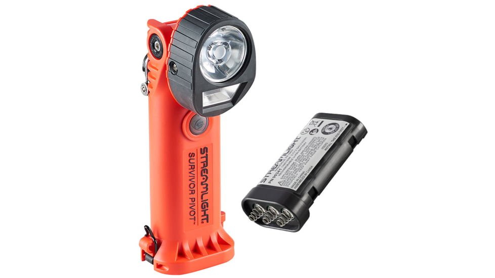 Streamlight Survivor Pivot Rechargeable 325 Lumens Flashlight Only, Orange, 91801