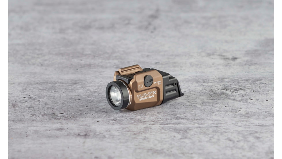 Streamlight TLR-7X Flex LED Tactical Weapon Light, w/ High and Low Paddle Switches, CR123A, Key Kit, White, 500 Lumens, FDE, 69429