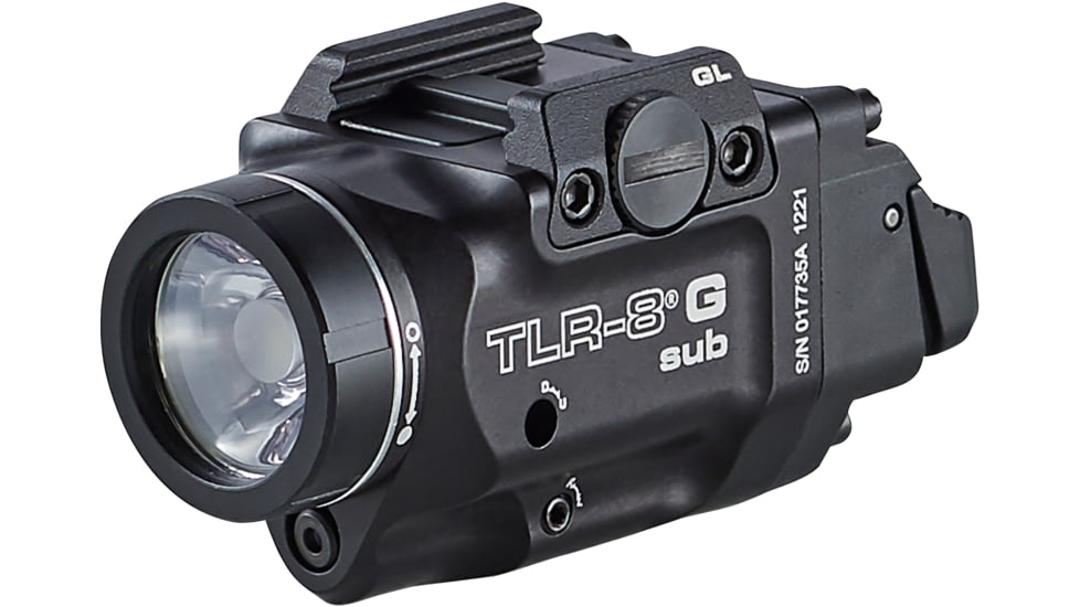 Streamlight TLR-8 G Sub For Glock 43X/48 MOS LED Weapon Light w/ Green Laser, CR123A Lithium, White, 500 Lumens, Black, 69431