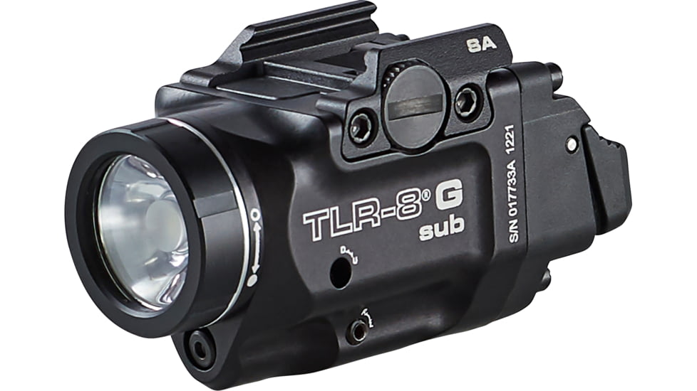 Streamlight TLR-8 G Sub For Hellcat LEDWeapon Light w/ Green Laser, CR123A Lithium, White, 500 Lumens, Black, 69439