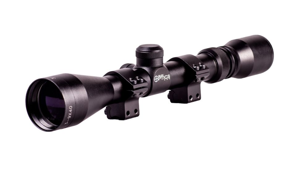 Sun Optics 1in Rimfire Scope-Duplex Ret-w/covers-w/.22 Rings, Matte Black, 1in, CS22-3940