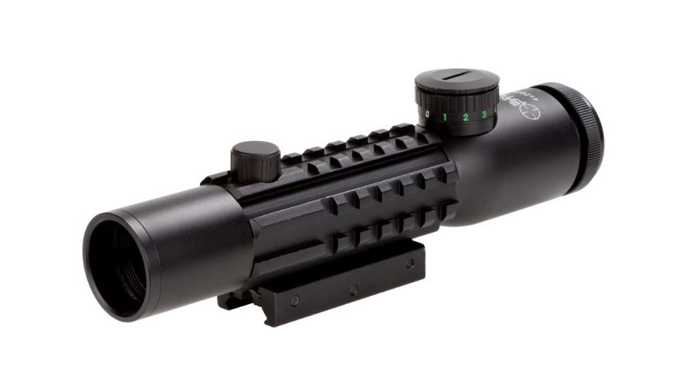 Sun Optics 2-6x28 tactical w/picatinny acc. mount rails, Matte Black CS10-TR2628