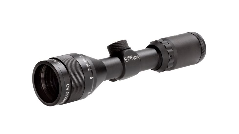 Sun Optics 3-9x40 inchShorty Forty IIinch 1/4 MOA/AO/Mil-Dot Ret, Matte Black CSP26-3940MD