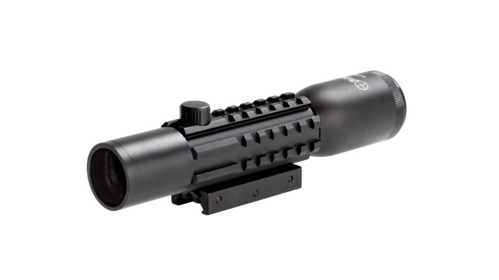 Sun Optics 4x28 tactical w/picatinny acc. mount rails, Matte Black CS10-TR428