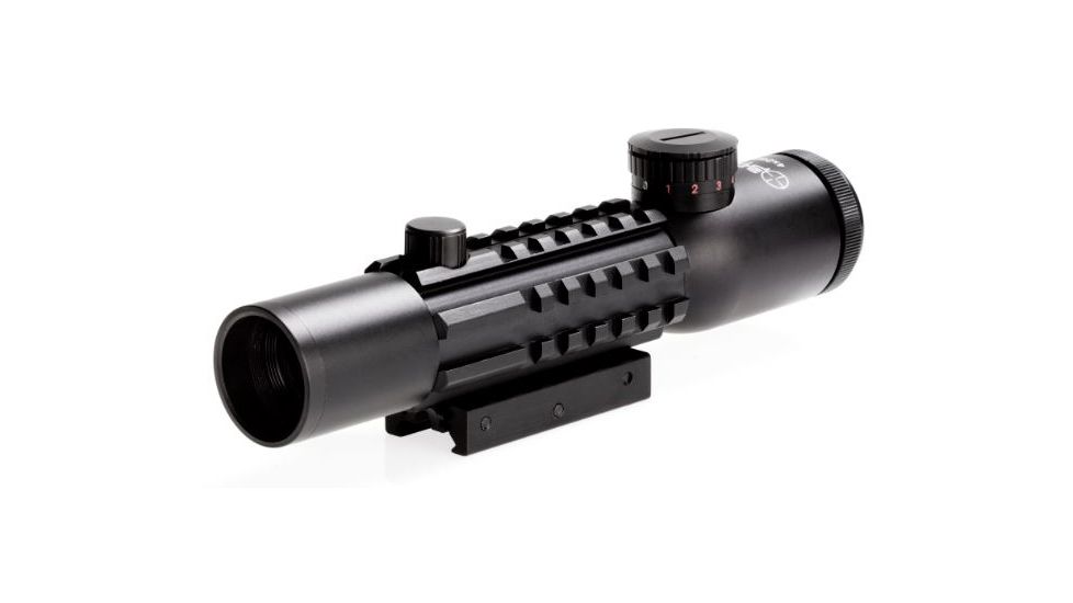 Sun Optics 4x28 tactical w/picatinny acc. mount rails, Matte Black CS10-TR428IR