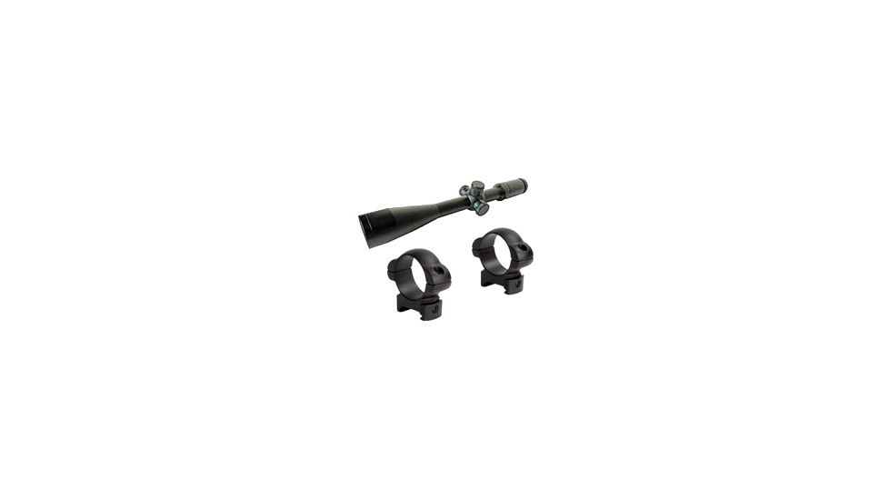 Sun Optics 6-24x50 Varmint Seeker Rifle Scope, Fine Crosshair w/ Dot Reticle KS-AP62450 w/ 30mm Medium Height Steel Rings SM314