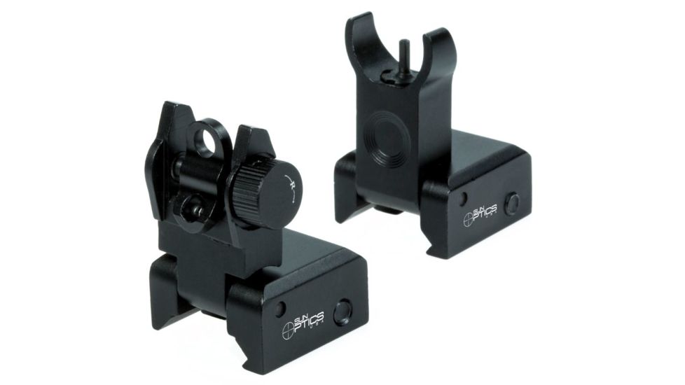 EDEMO Sun Optics Low Profile Flip Up AR Sights, Matte Black SM9411, EDEMO1