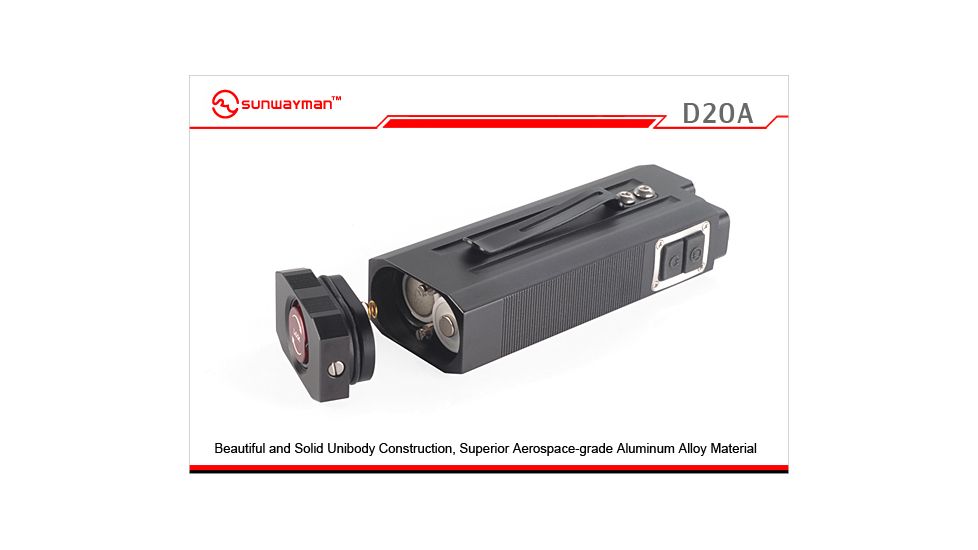Sunwayman D20A Gemini Dual LED Flashlight with 258 Lumens SUNWAYMAN-D20A-R5