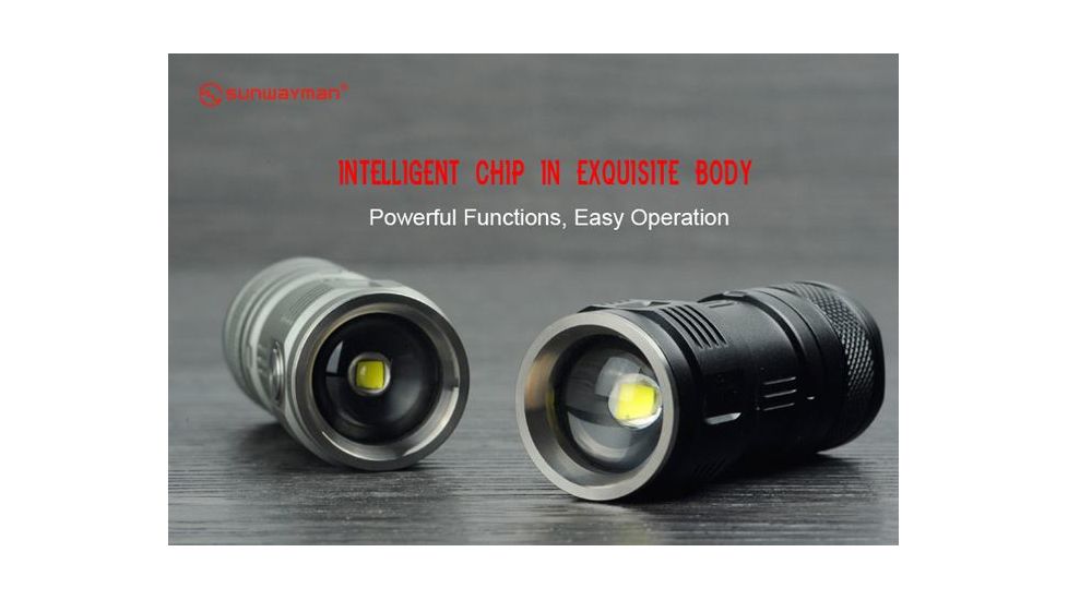Sunwayman T16R LED Flashlight CREE XM-L2 U3 LED, 380 Lumens, Black SUNWAYMAN-T16R-BLACK
