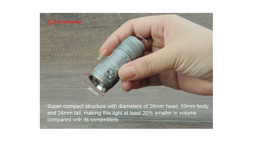 Sunwayman T16R LED Flashlight CREE XM-L2 U3 LED, 380 Lumens, Black SUNWAYMAN-T16R-BLACK