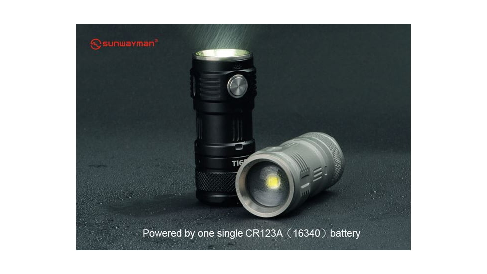 Sunwayman T16R LED Flashlight CREE XM-L2 U3 LED, 380 Lumens, Black SUNWAYMAN-T16R-BLACK